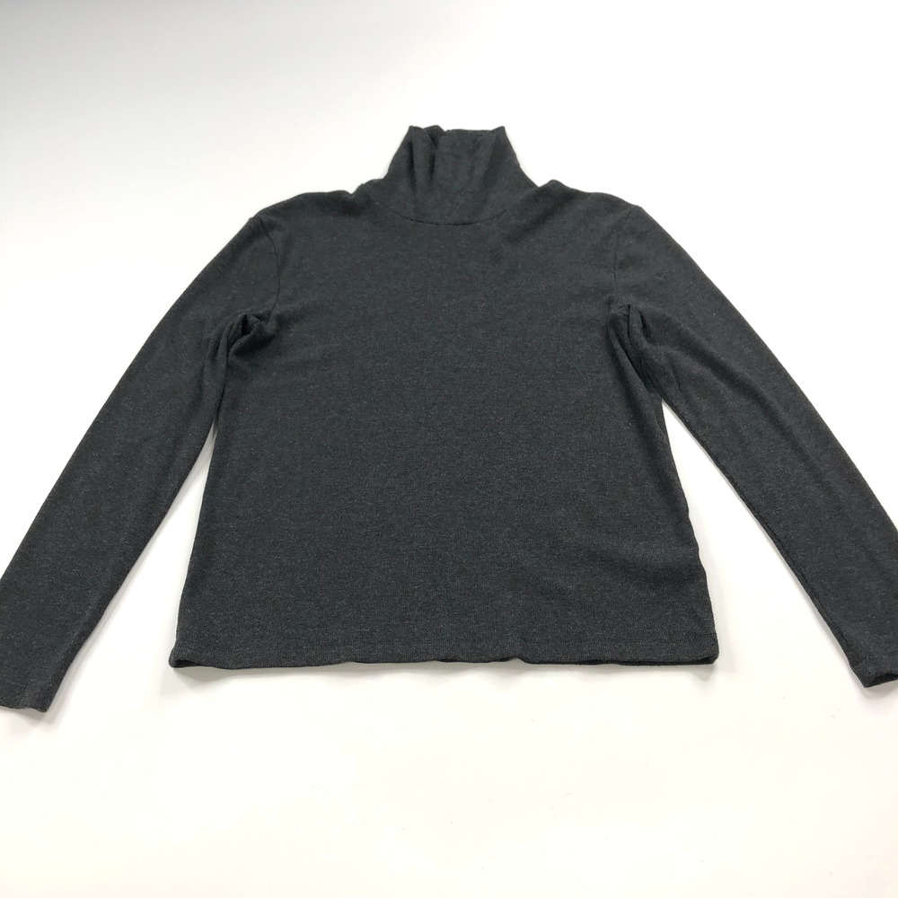 Lauren Ralph Lauren Petite Large PL Rayon Turtleneck Pullover Sweater Gray